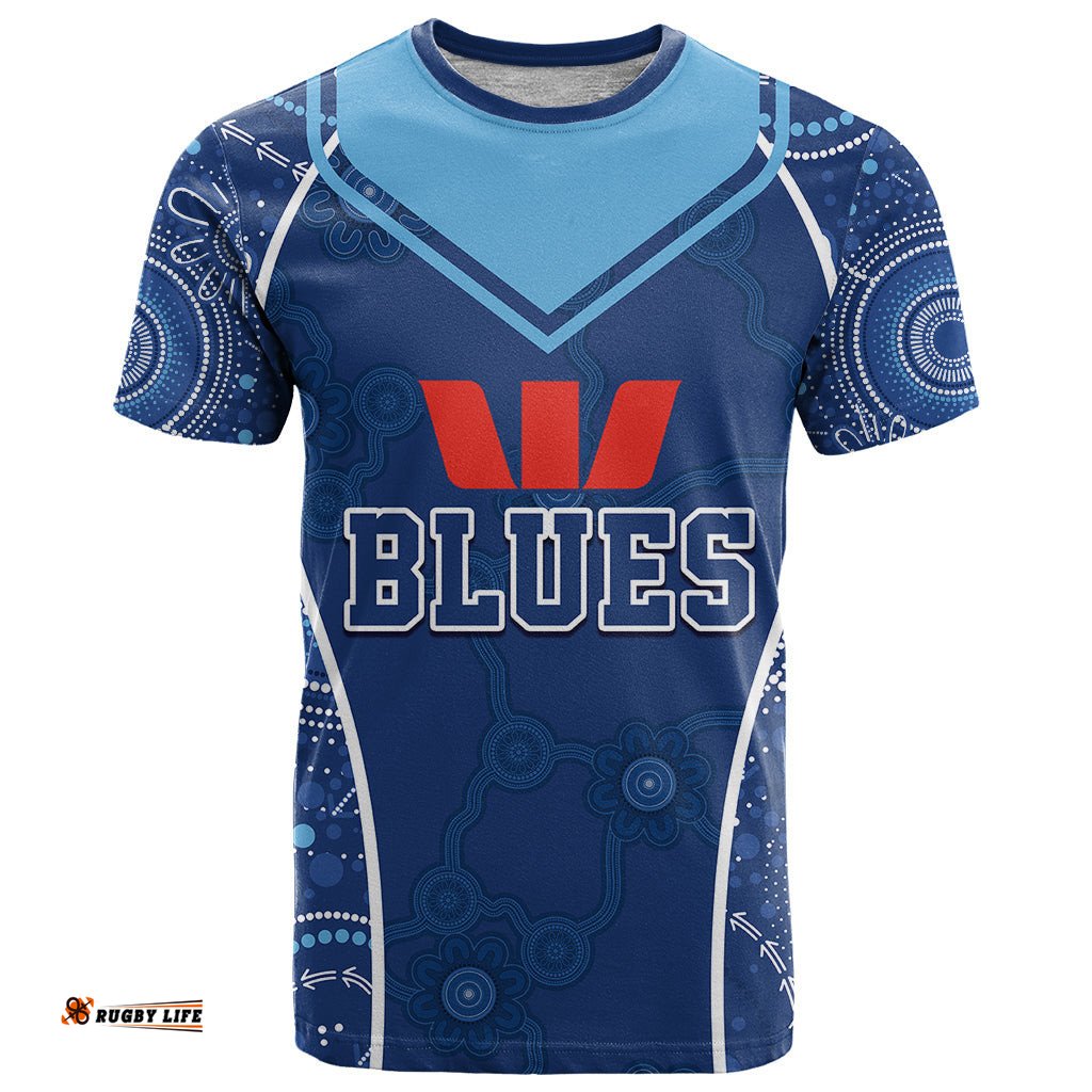 personalised indigenous nsw blues rugby t shirt state of origin blue dynamic