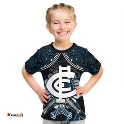 custom personalised blues football t shirt boomerang indigenous dots