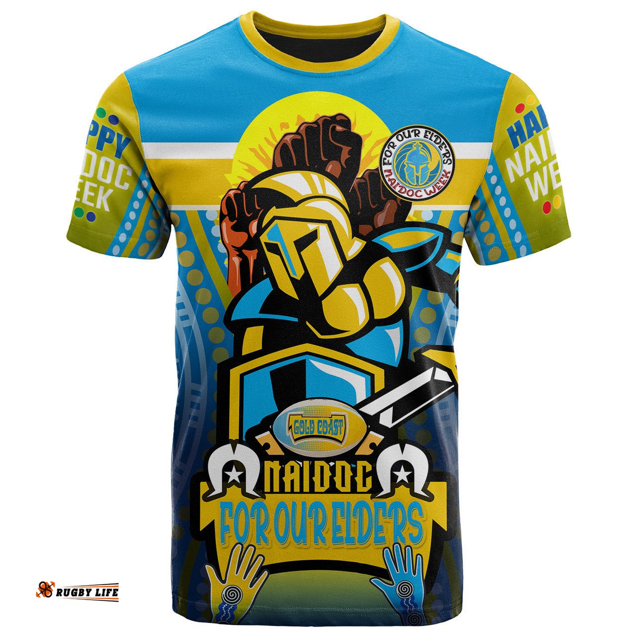 Amazing Aussie Gold Coast Titans Naidoc T-shirt - Custom Titans Naidoc Week For Our Elders Aboriginal Inspired T-shirt