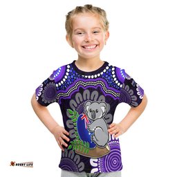 custom personalised australia koala aboriginal t shirt koala hugging rugby ball purple