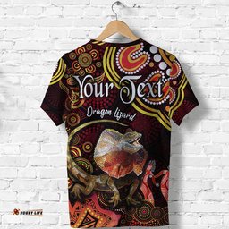 custom personalised australian astrology t shirt leo dragon lizard zodiac aboriginal vibes red