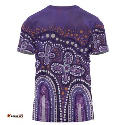 Amazing Aussie Australia Aboriginal T-shirt - Dot painting illustration in Aboriginal style Purple T-shirt