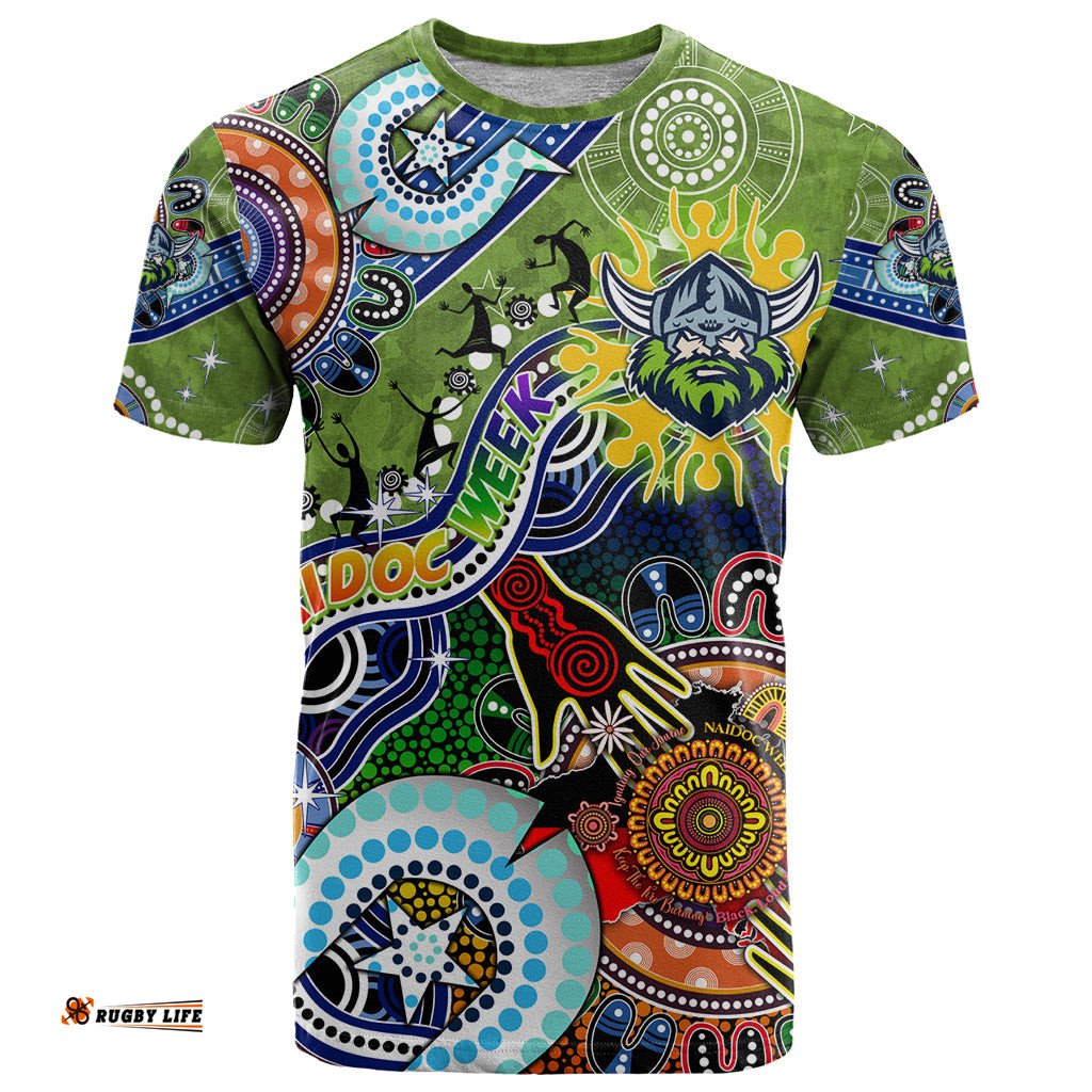 personalised raiders naidoc week 2024 t shirt australia aboriginal dot painting dt02