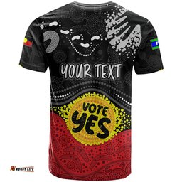 personalised australia indigenous t shirt walk for yes 2023 aboriginal flag style