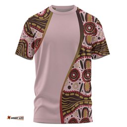 Amazing Aussie Australia Aboriginal Custom T-shirt - Aboriginal Inspired With Pink Background T-shirt