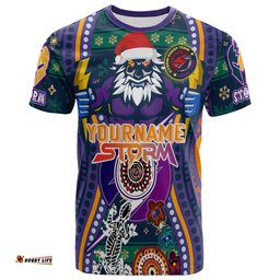 Amazing Aussie Melbourne Storm Christmas T-shirt - Custom Merry Christmas Indigenous Melbourne Storm T-shirt