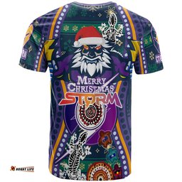 Amazing Aussie Melbourne Storm Christmas T-shirt - Custom Merry Christmas Indigenous Melbourne Storm T-shirt