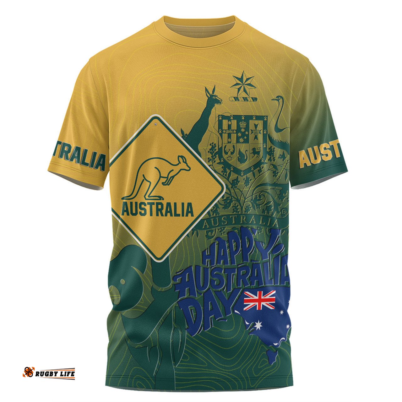 Amazing Aussie Australia Australia Day Custom T-shirt - Australia Coat Of Arms Kangaroo And Koala Sign T-shirt