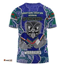 Amazing Aussie New Zealand Warriors Grand Final Custom T-shirt - Custom New Zealand Warriors With Contemporary Style Of Aboriginal Painting  T-shirt