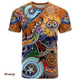 personalised tigers naidoc week 2024 t shirt australia aboriginal dot painting dt02