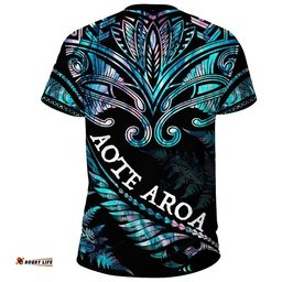 custom personalised aotearoa t shirt maori fern paua shell rlt13