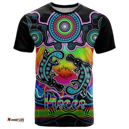 personalised australia pisces platypus zodiac t shirt auz astrology aboriginal rainbow
