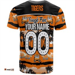Amazing Aussie Wests Tigers T-Shirt - Eat Sleep Repeat With Tropical Patterns