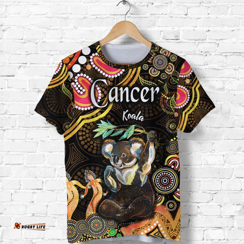 custom personalised australian astrology t shirt cancer koala zodiac aboriginal vibes gold