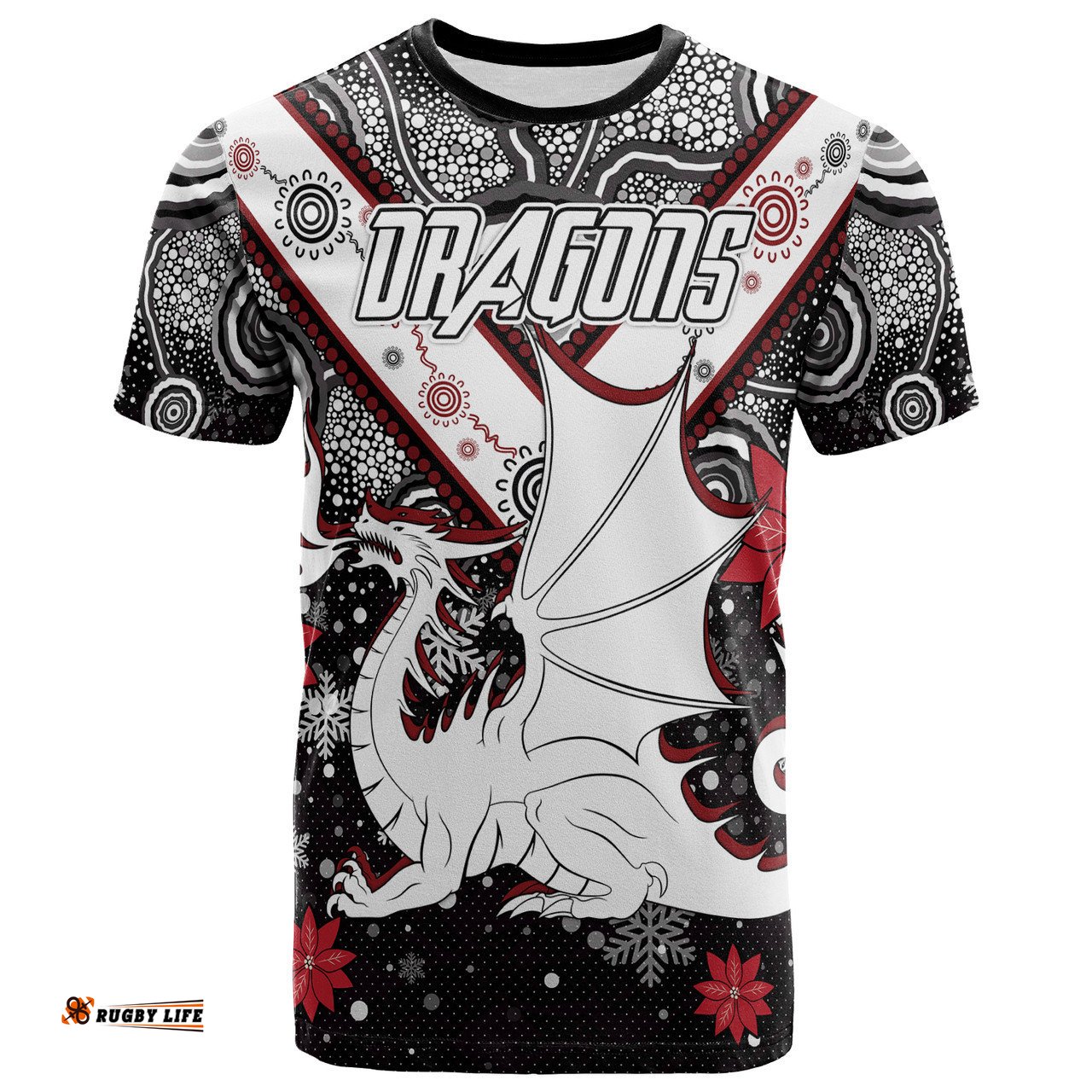 Amazing Aussie Australia Illawarra and St George Christmas T-shirt - Custom Christmas Indigenous Dragon T-shirt