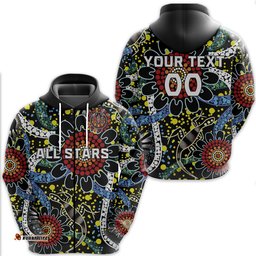 custom personalised australia indigenous rugby zip hoodie all stars sporty style custom text and number
