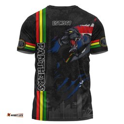 Amazing Aussie Penrith Panthers T-Shirt - Happy Australia Day Flag Scratch Style