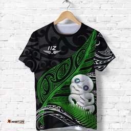 custom personalised aotearoa maori t shirt hei tiki and fern