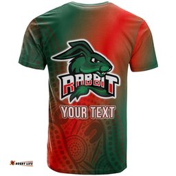 Amazing Aussie South Sydney Rabbitohs T-shirt - Custom Rabbit Sport With Aboriginal Inspired Patterns T-shirt