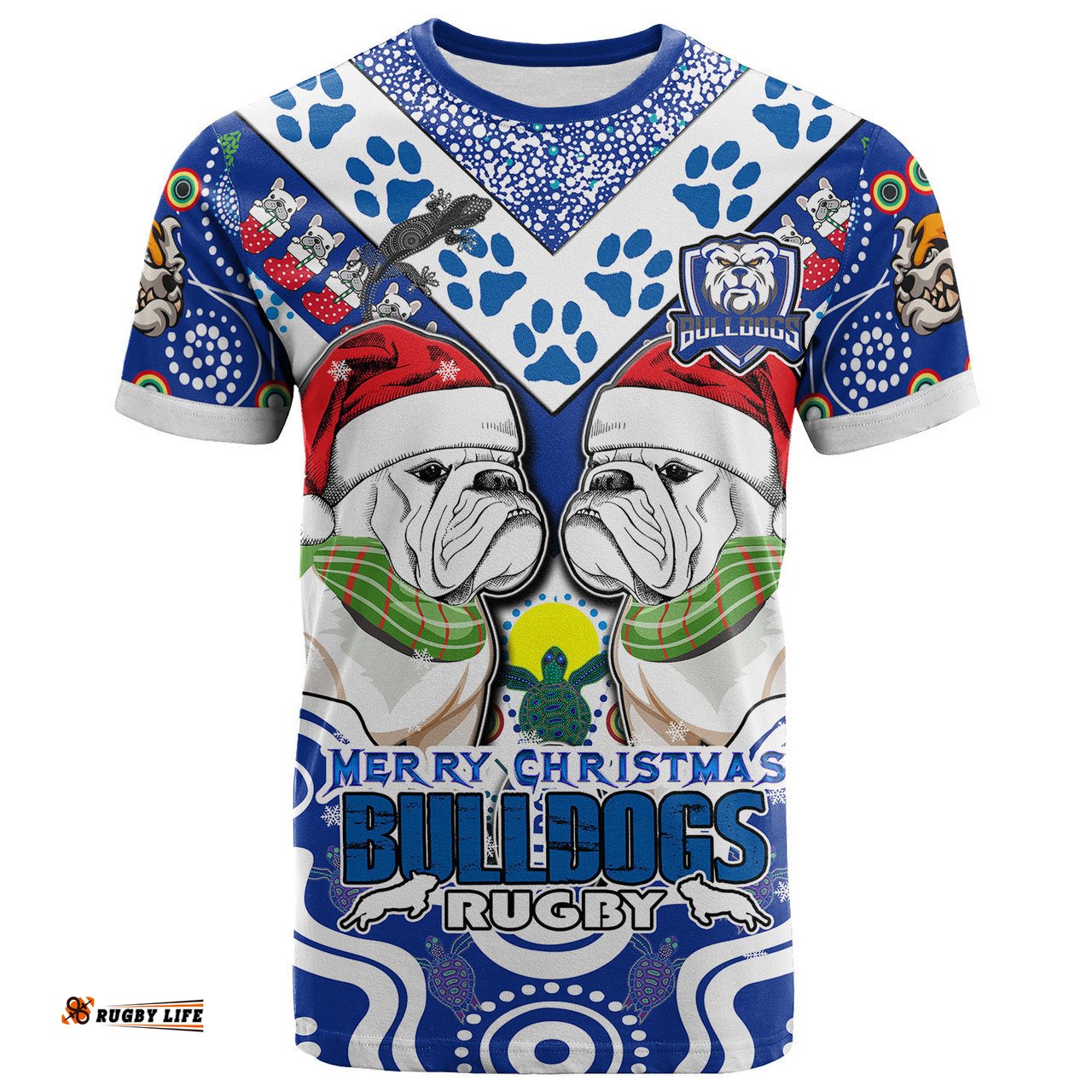 Amazing Aussie Australia Canterbury-Bankstown Christmas T-Shirt - Custom Merry Canterbury-Bankstown Christmas Indigenous T-Shirt