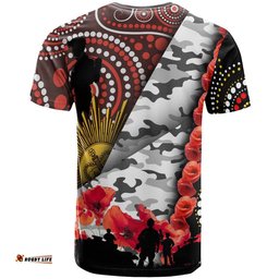 Amazing Aussie Australia Illawarra and St George Anzac T-shirt - Aboriginal Inspired Pattern Anzac Flowers T-shirt