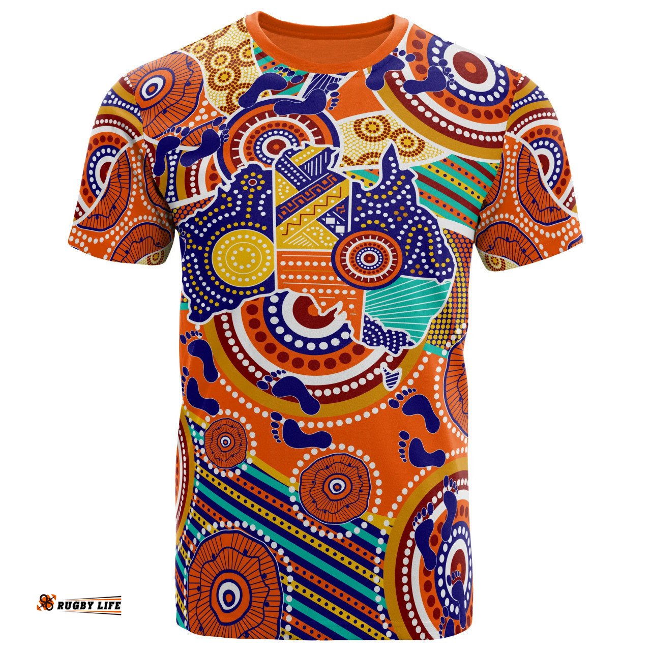 Amazing Aussie Australia Aboriginal Inspired T-shirt - Australian Map Dot Painting