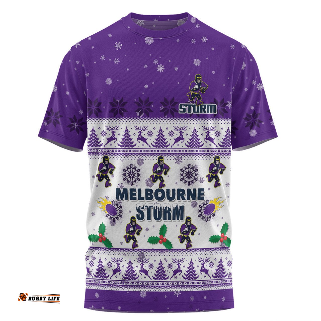 Amazing Aussie Melbourne Storm Christmas Custom T-shirt - Special Ugly Christmas T-shirt