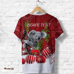 custom personalised australia koala aboriginal t shirt merry christmas