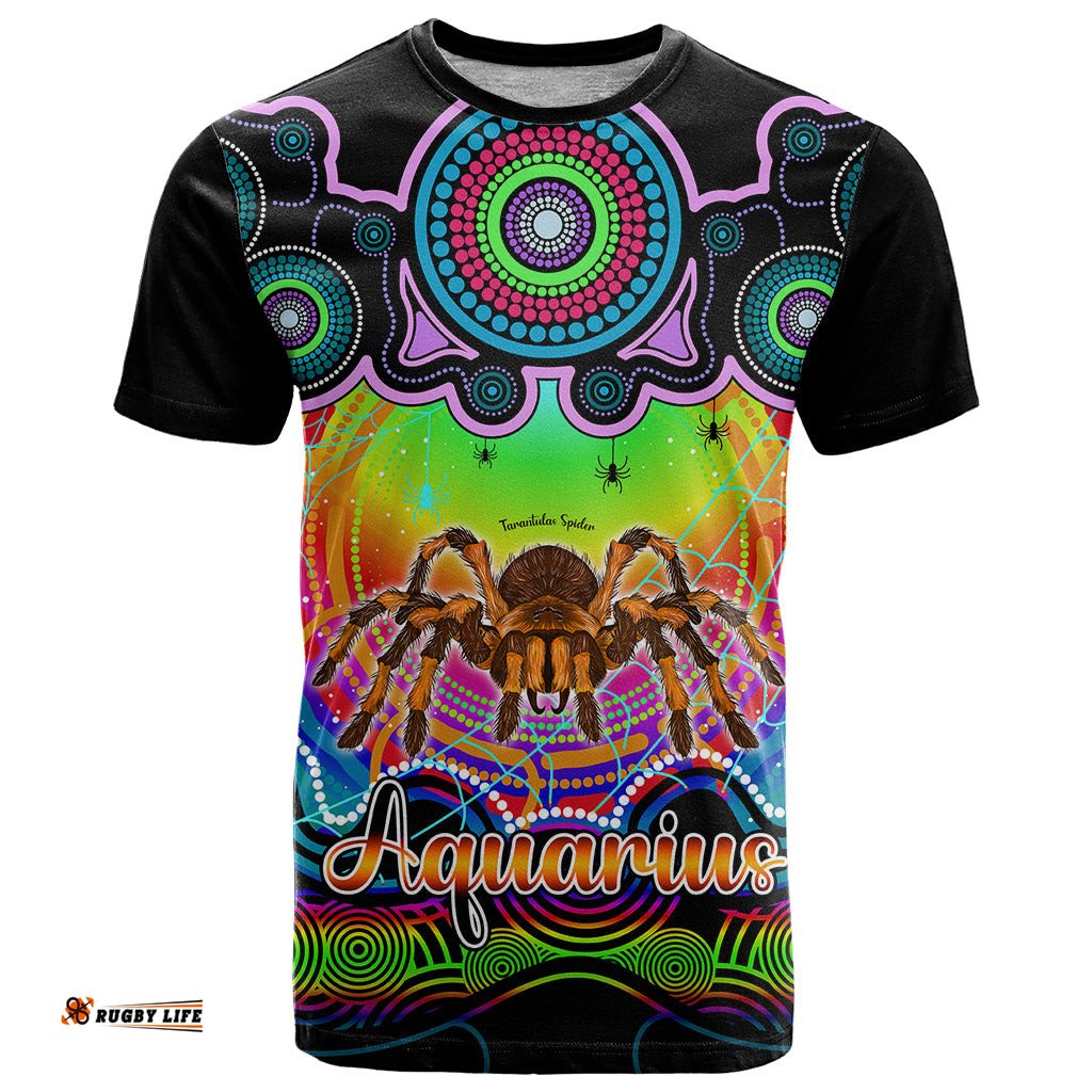 personalised australia scorpio tarantulas spider zodiac t shirt auz astrology aboriginal rainbow