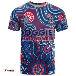 personalised bulldogs naidoc week 2024 t shirt aussie aboriginal art dt02