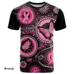 personalised australia indigenous t shirt breast cancer ribbon think pink black version