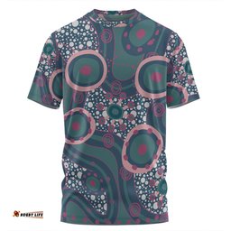 Amazing Aussie Australia Aboriginal T-shirt - Green Aboriginal Dot Art Inspired T-shirt