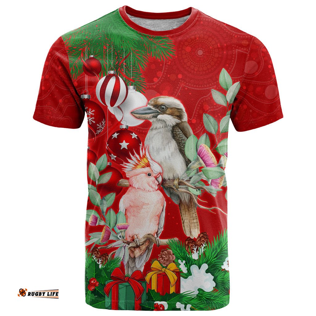 personalised kookaburra lover t shirt australia merry christmas aboriginal red style