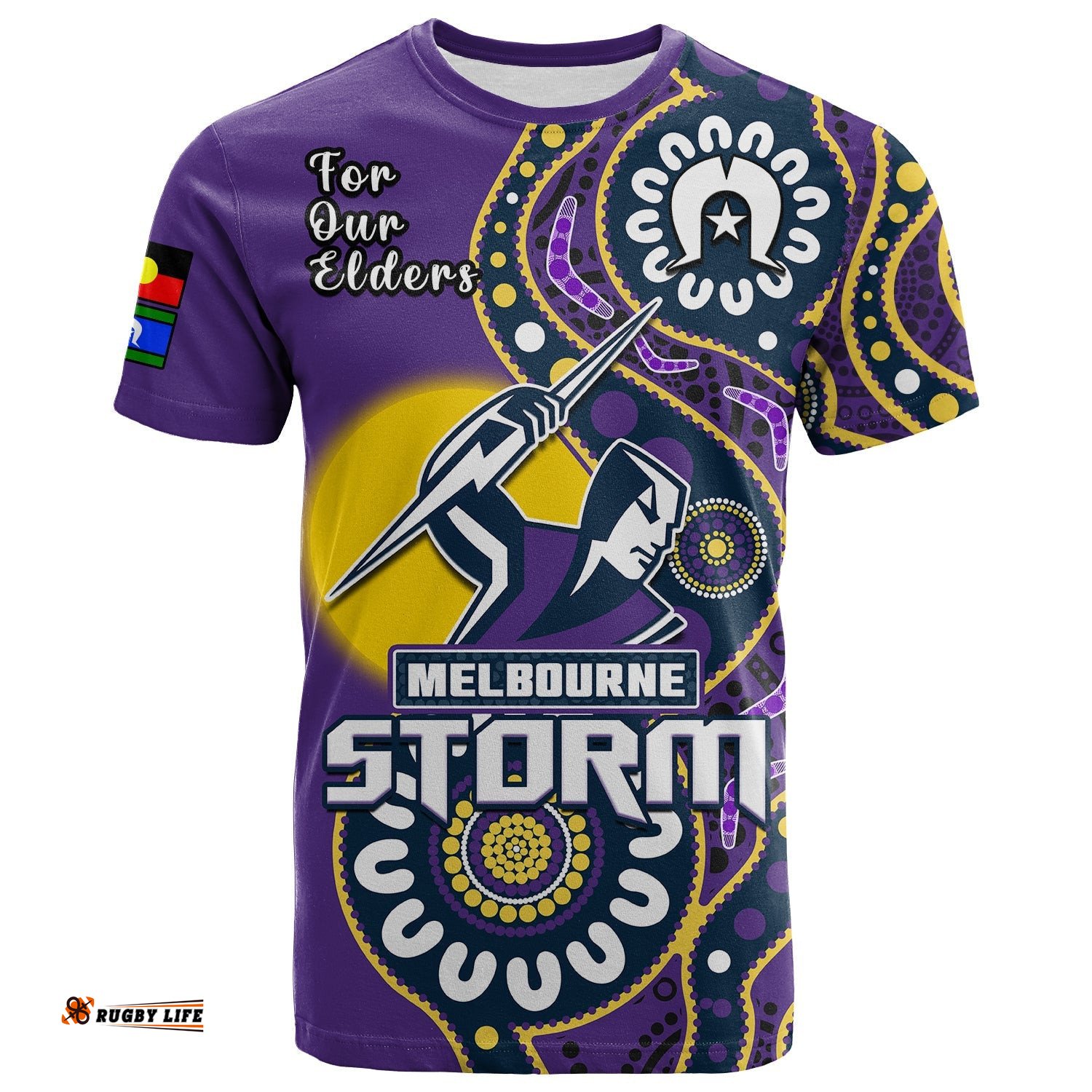 custom text and number storm rugby naidoc 2023 t shirt for our elders aboriginal