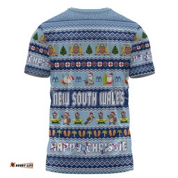 Amazing Aussie New South Wales Christmas Custom T-shirt - Happy Chrissie Ugly Style T-shirt