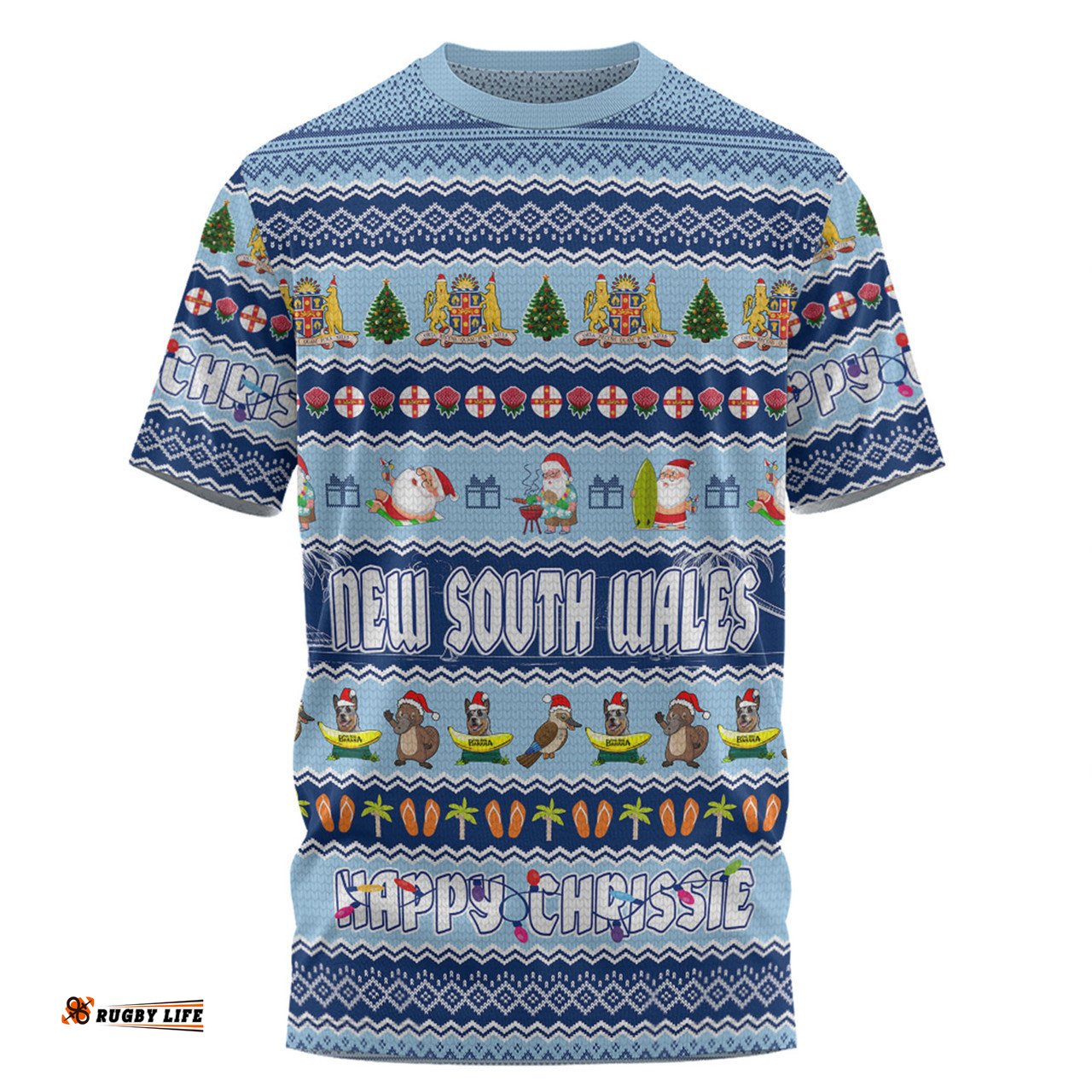 Amazing Aussie New South Wales Christmas Custom T-shirt - Happy Chrissie Ugly Style T-shirt
