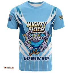 Amazing Aussie New South Wales Blues T-Shirt Custom State Of Origin 2024 Passionate Fan Born To Win Ver 2