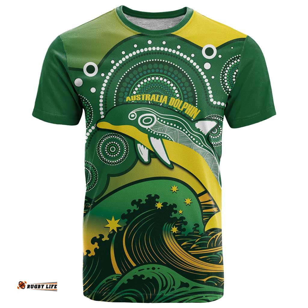 personalised australia swimming t shirt aussie dolphin aboriginal national color