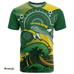 personalised australia swimming t shirt aussie dolphin aboriginal national color