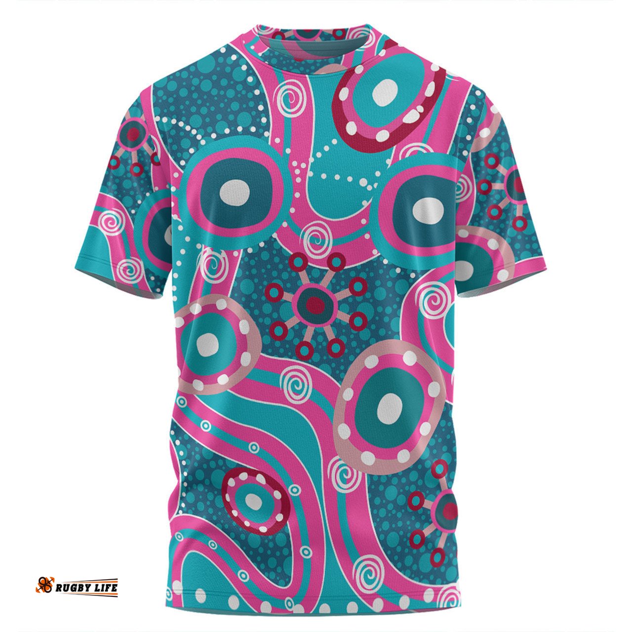 Amazing Aussie Australia Aboriginal T-shirt - Pink Aboriginal Dot Art Inspired T-shirt