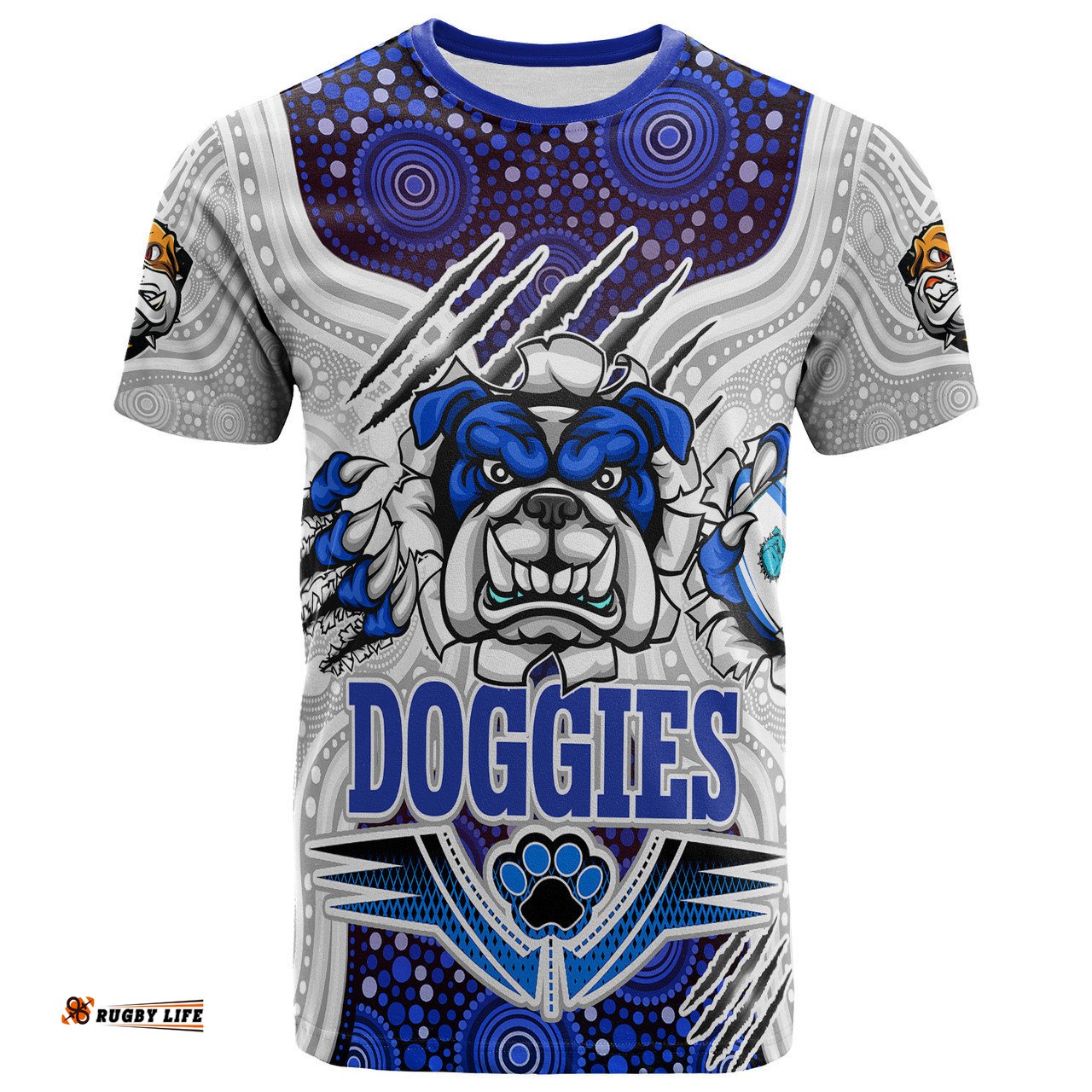 Amazing Aussie Canterbury-Bankstown Bulldogs Custom T-Shirt - Indigenous Super Doggies Scratch Style