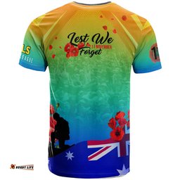 Amazing Aussie Parramatta Eels T-Shirt - Custom Parramatta Eels Remembrance Day Lest We Forget Poppies T-Shirt