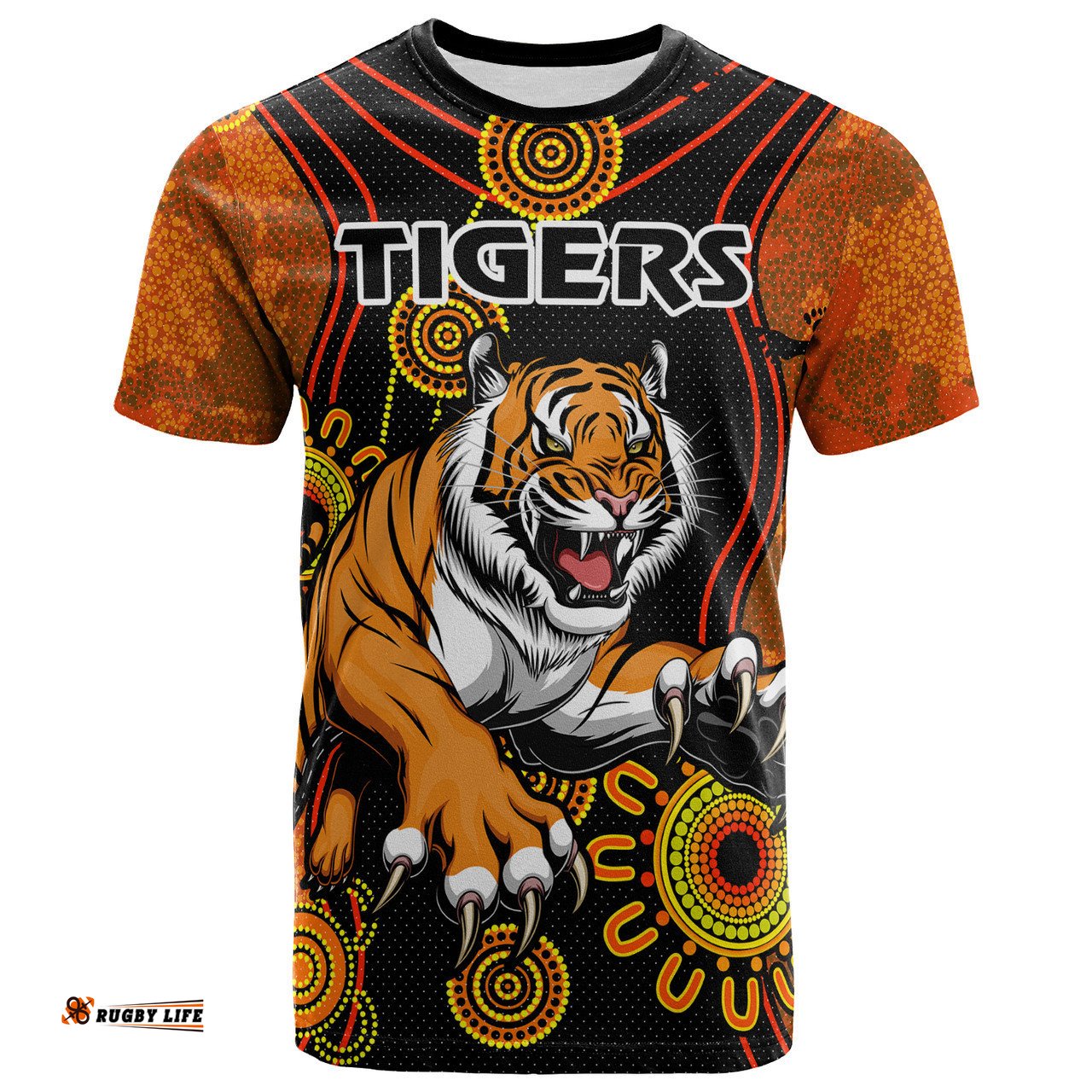 Amazing Aussie Wests Tigers T-shirt - Custom Indigenous Wests Tigers T-shirt