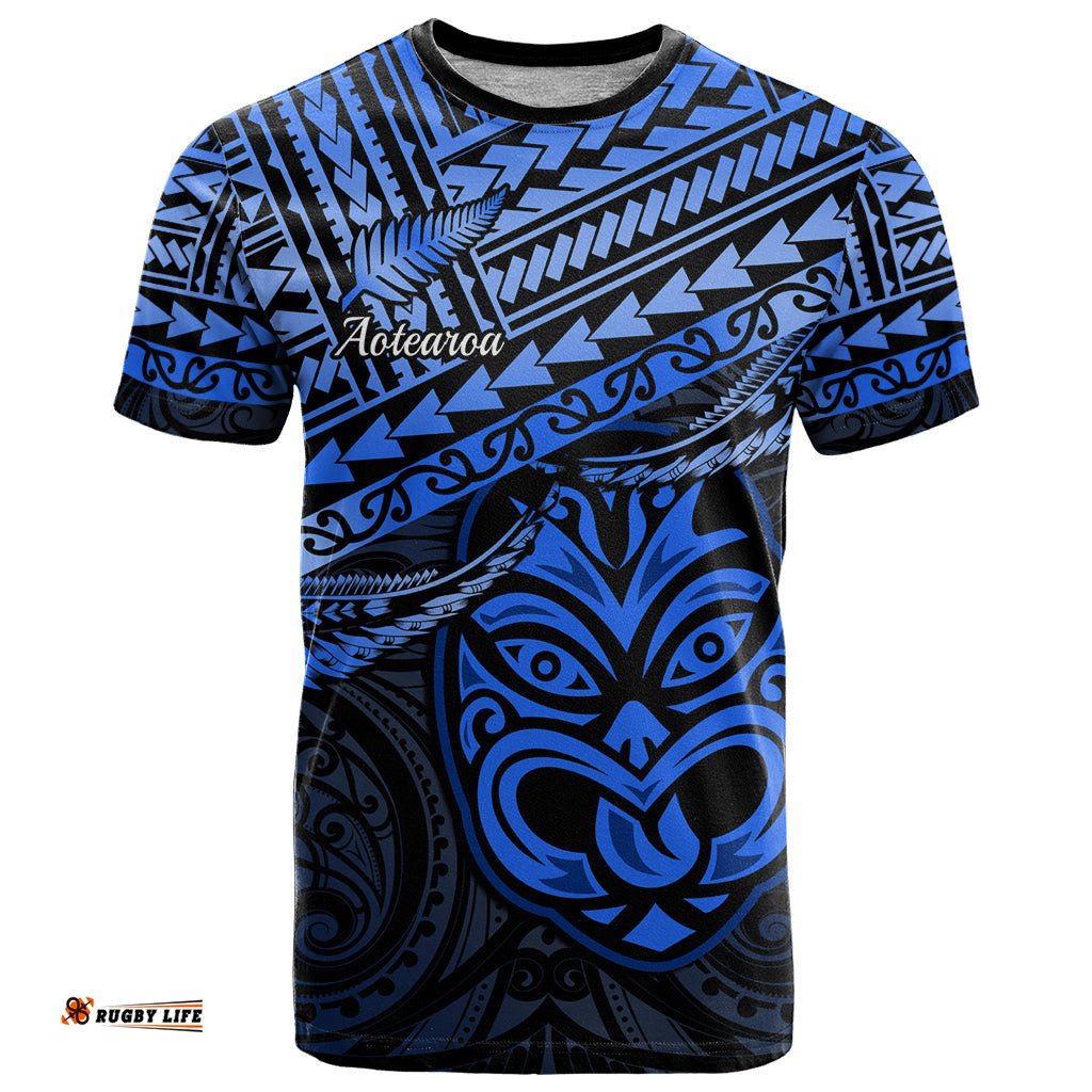 personalised matariki new zealand t shirt maori new year tiki blue version
