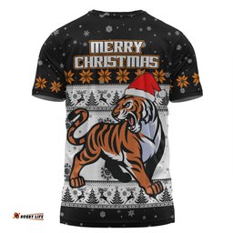 Amazing Aussie Wests Tigers Christmas Custom T-shirt - Special Ugly Christmas T-shirt