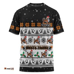 Amazing Aussie Wests Tigers Christmas Custom T-shirt - Special Ugly Christmas T-shirt