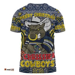 Amazing Aussie North Queensland Cowboys Christmas Custom T-shirt - Christmas Knit Patterns Vintage Jersey Ugly T-shirt
