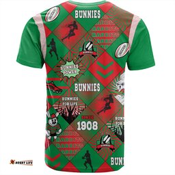 Amazing Aussie South Sydney Rabbitohs T-Shirt - Argyle Patterns Style Tough Fan Rugby For Life