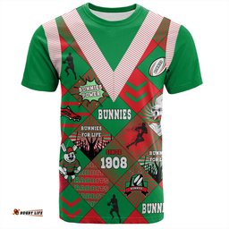 Amazing Aussie South Sydney Rabbitohs T-Shirt - Argyle Patterns Style Tough Fan Rugby For Life