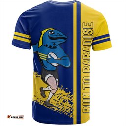 Amazing Aussie Parramatta Eels Sport T-Shirt - Parramatta Eels Mascot Quater Style